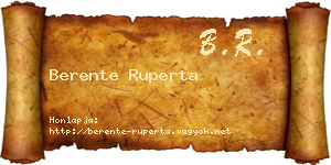 Berente Ruperta névjegykártya